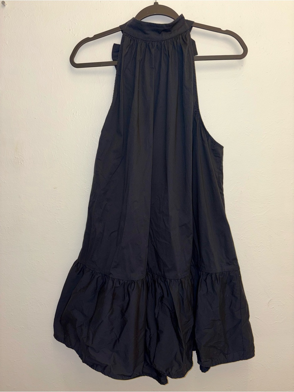 Staud Marlowe High Neck Halter Tie Flounce Mini Dress - Picture 5 of 10